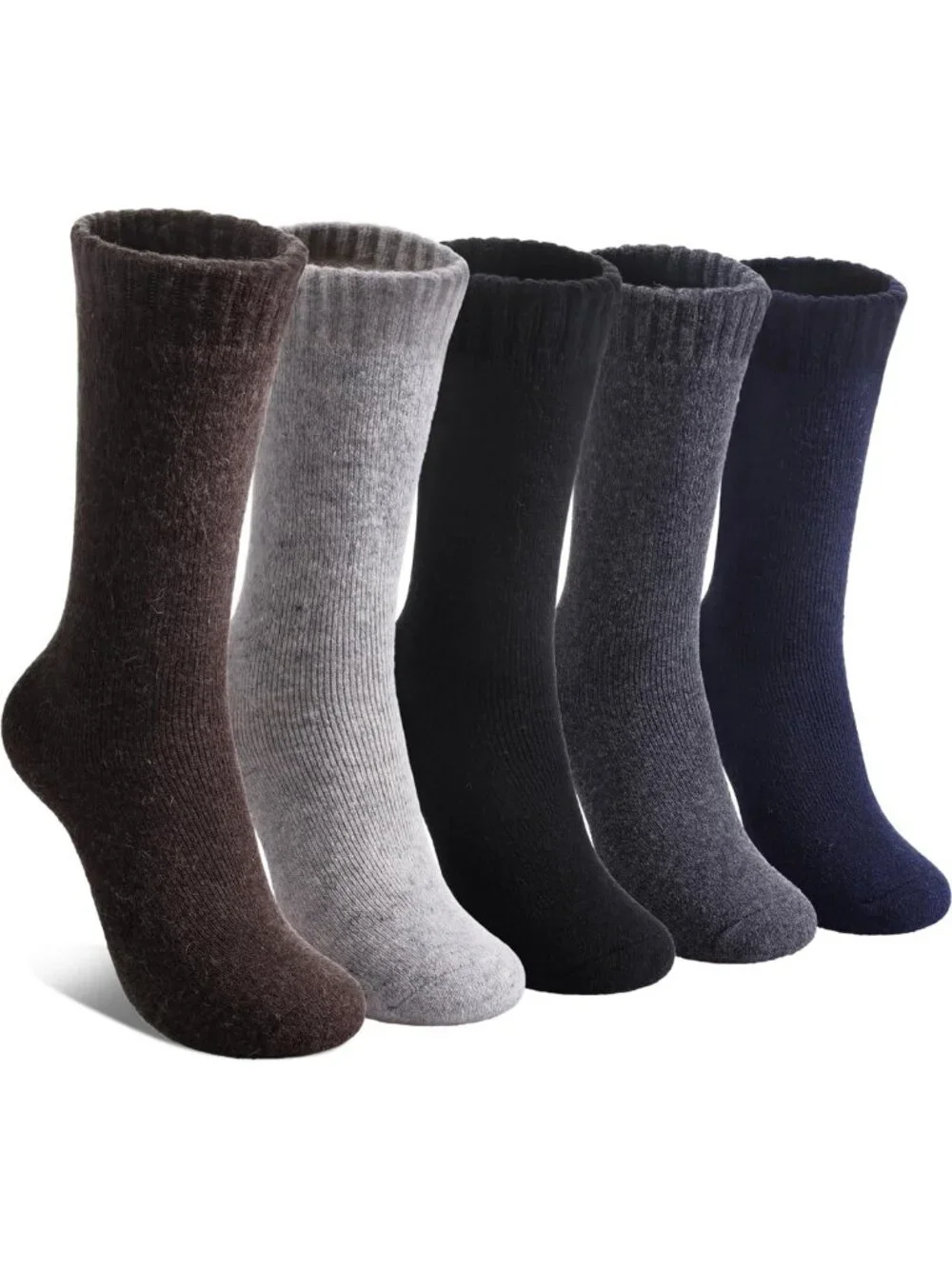 Cozy Winter Wool Socks for Women - Thick Warm Hiking Boot Crew - 5 Pairs Gift